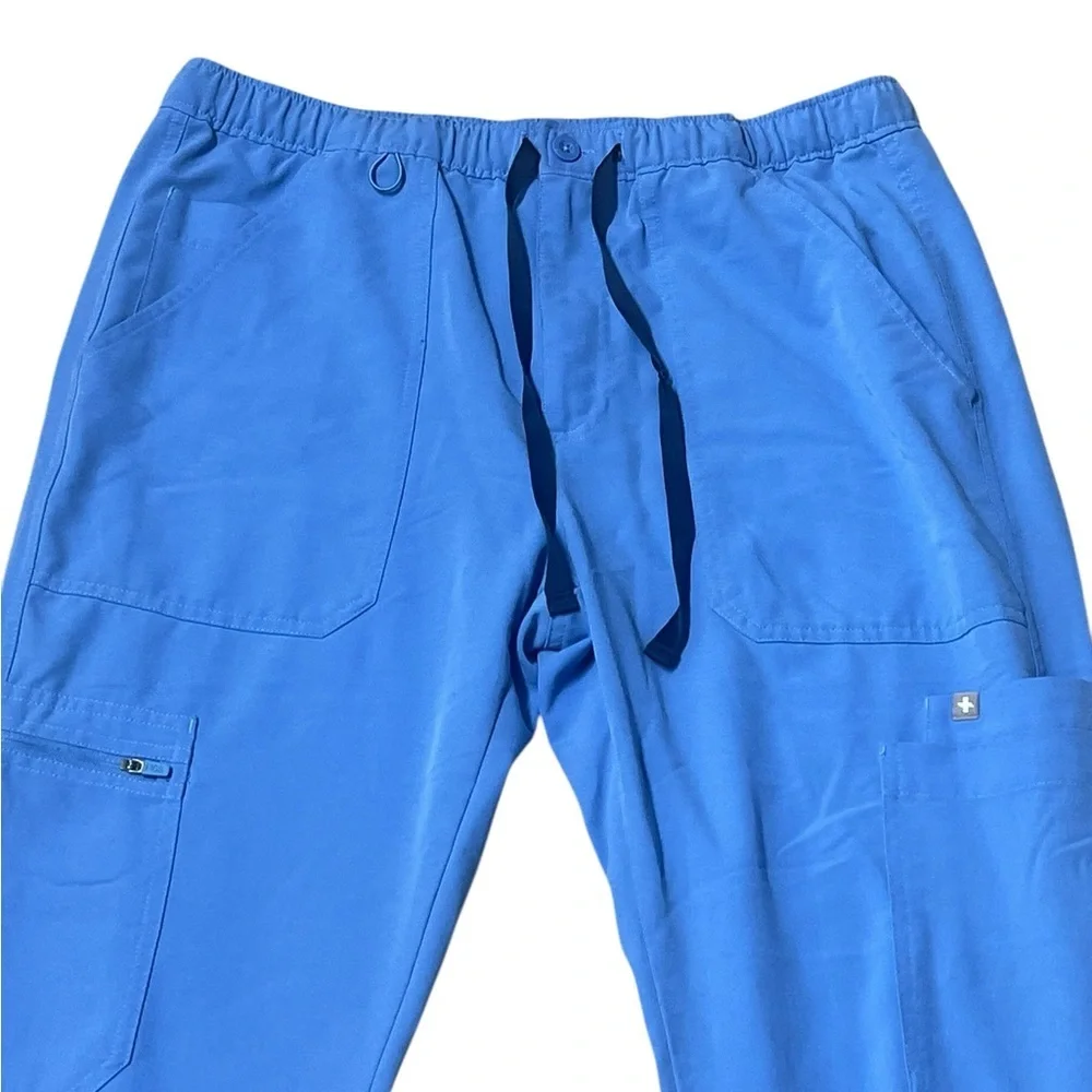 Figs men’s technical series TM3001 blue Cairo cargo drawstring waist scrub pant